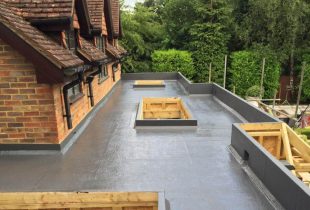outside shot after a flat roof installation from 5 Star Roofcare in Staines, Shepperton, Chertsey, and London.