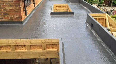 outside shot after a flat roof installation from 5 Star Roofcare in Staines, Shepperton, Chertsey, and London.